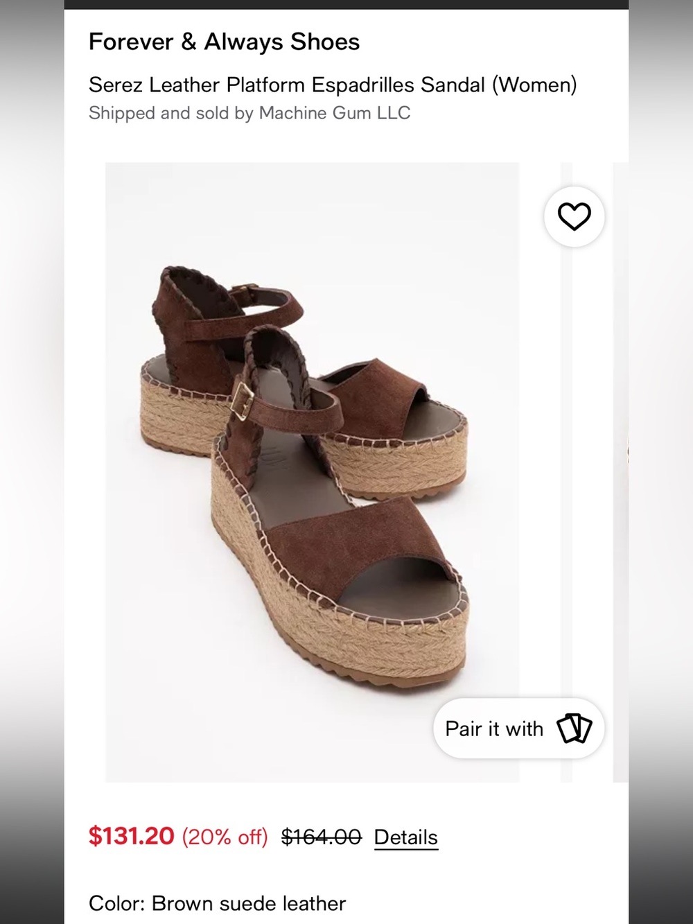 🤎Awesome comfortable espadrille platform sandals brown suede jute 40 9